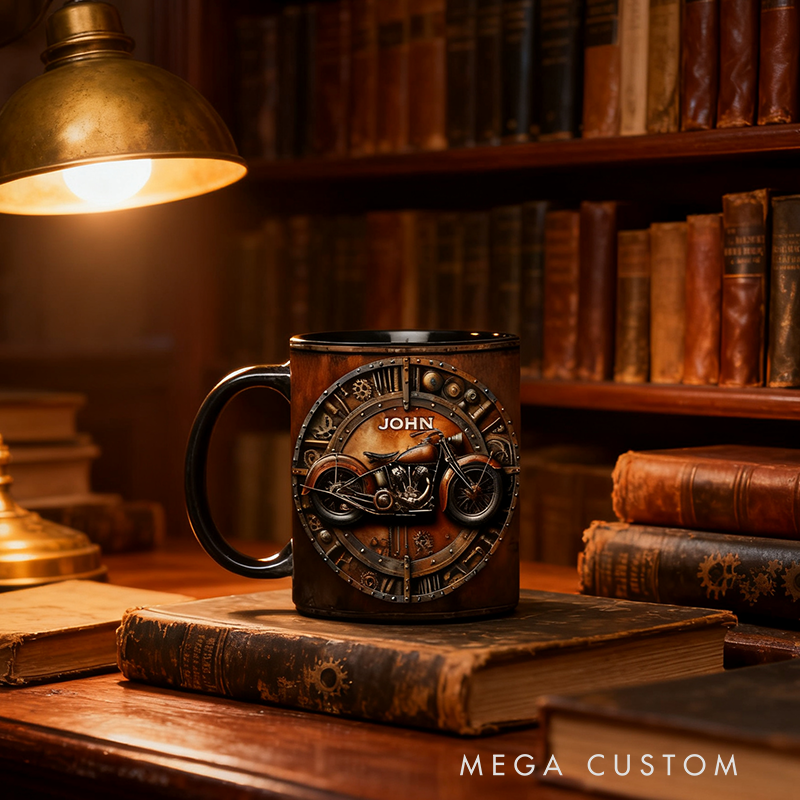 Personalized Biker Accent Mug Custom Name Awesome Bike Mug Unique Bikers and Motorcycle Fans
