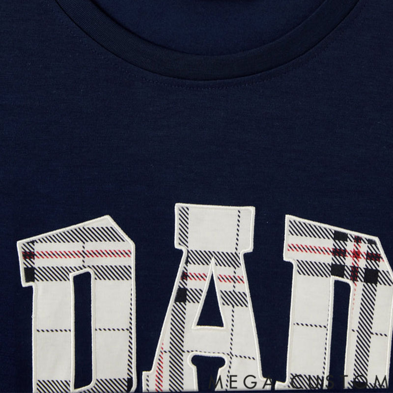 Personalized Custom Name Family Matching School Grid Letter Print Patch Long Sleeve Pajamas Sets for Family