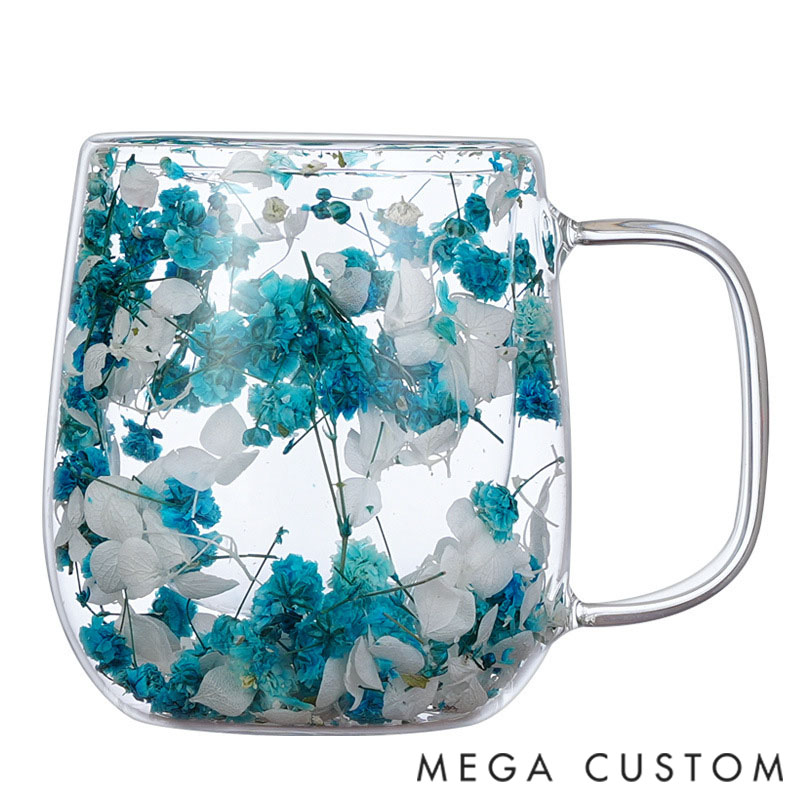 Personalized Floral Mug/Cup with Your Favorite Dried Flowers—an Original Gift for Grandma, Mom, or Godmother