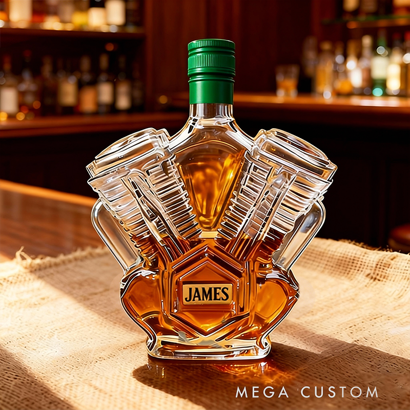 Personalized Engine Shaped Whiskey Decanter Unique Custom Name Gifts