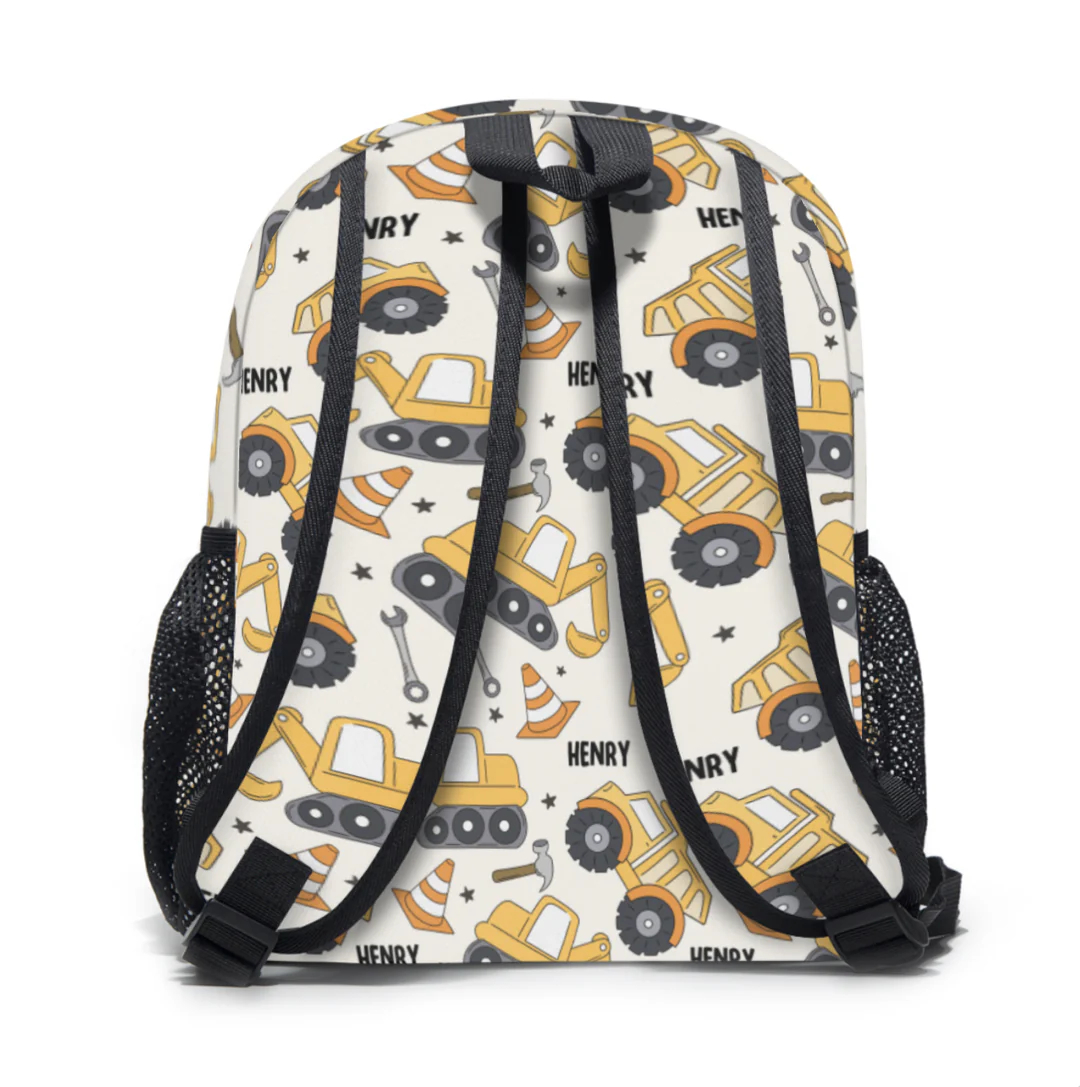 Personalized Backpack with Name Custom Backpack Excavator Design Backpack Everyday Bag Gifts
