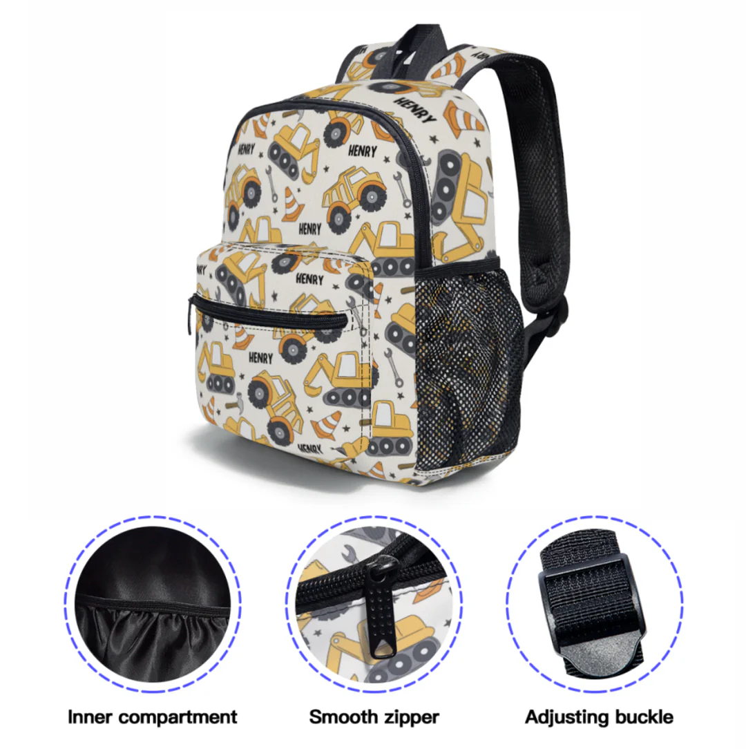 Personalized Backpack with Name Custom Backpack Excavator Design Backpack Everyday Bag Gifts