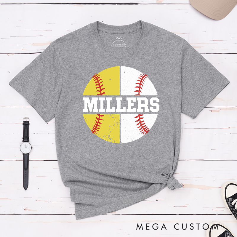 Personalized Baseball and Softball T-Shirt with Name
