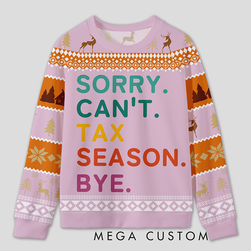 Personalized Tax Season Survival Humor Ugly Sweater Office Holiday Party Gift for Accountants