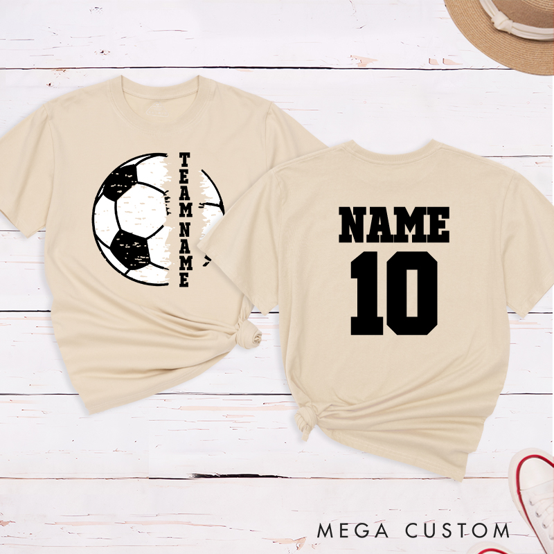 Personalized Soccer Team T-Shirt with Custom Name and Number
