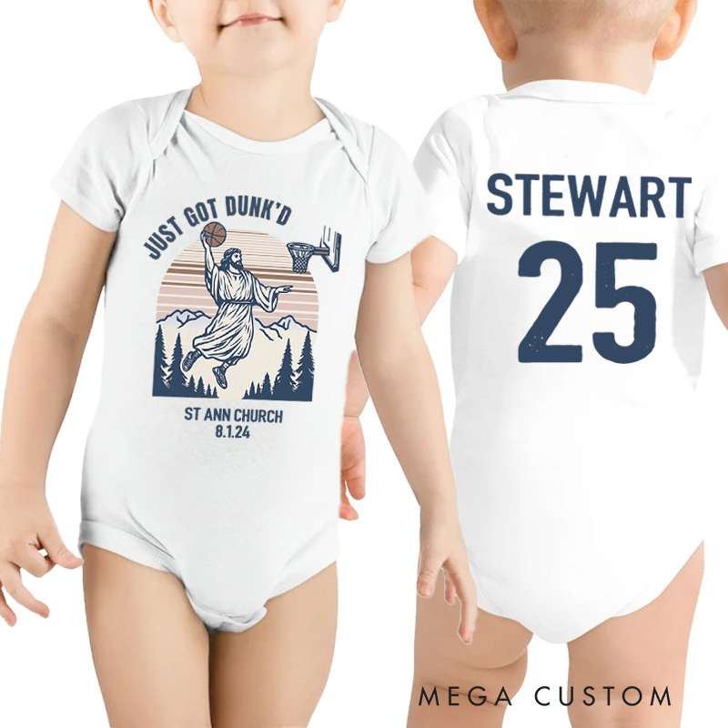 Personalized Just Got Dunk'd Baptism Baby Onesie Baby Keepsake Gift