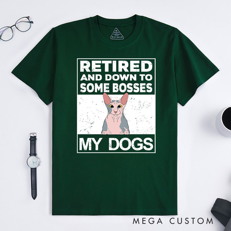Personalized Cat Lover Retired and Down to One Boss T-Shirt