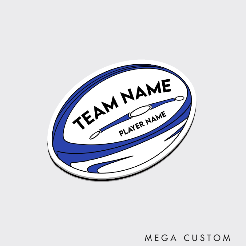 Personalized Rugby Team Fridge Magnets with Custom Team Name and Player Name for Laptop Water Bottle Gifts