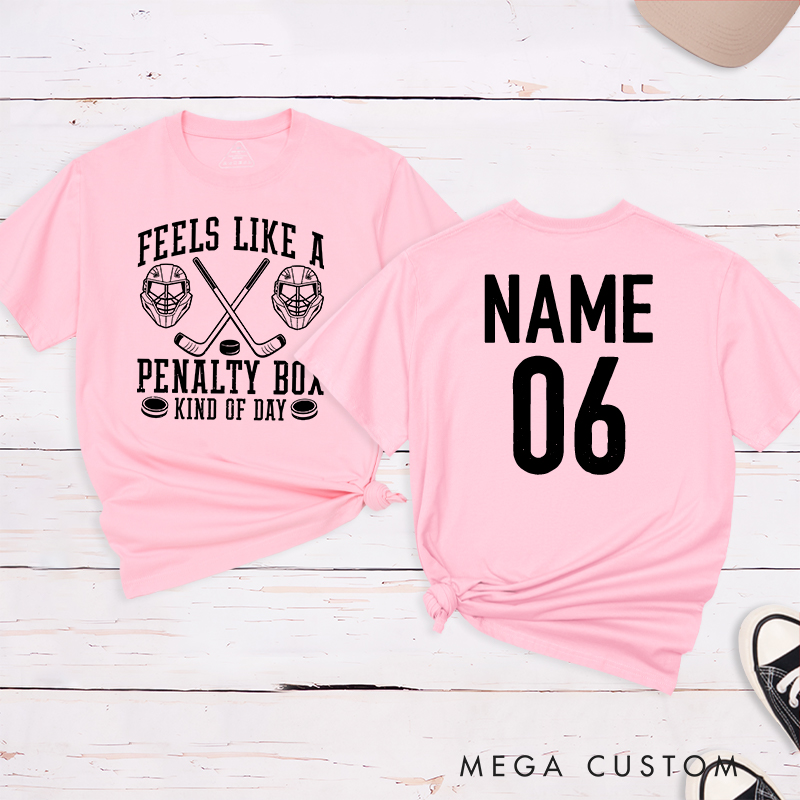 Personalized "Penalty Box Kind of Day" T-Shirt with Custom Name and Number