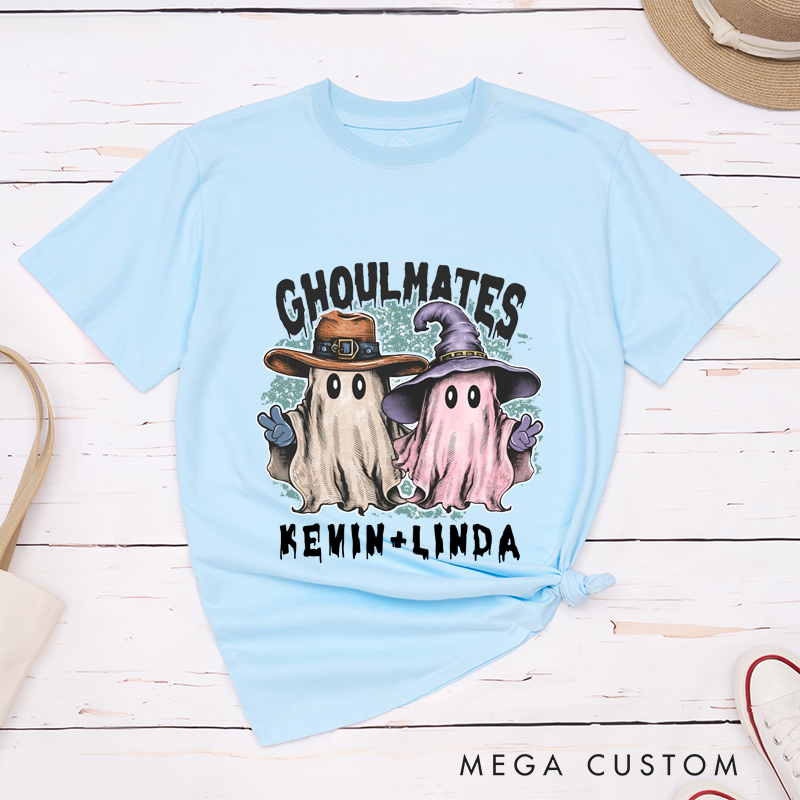 Personalized Ghost Soulmate Halloween Couple Matching T-Shirt Funny Ghost Couple Shirt