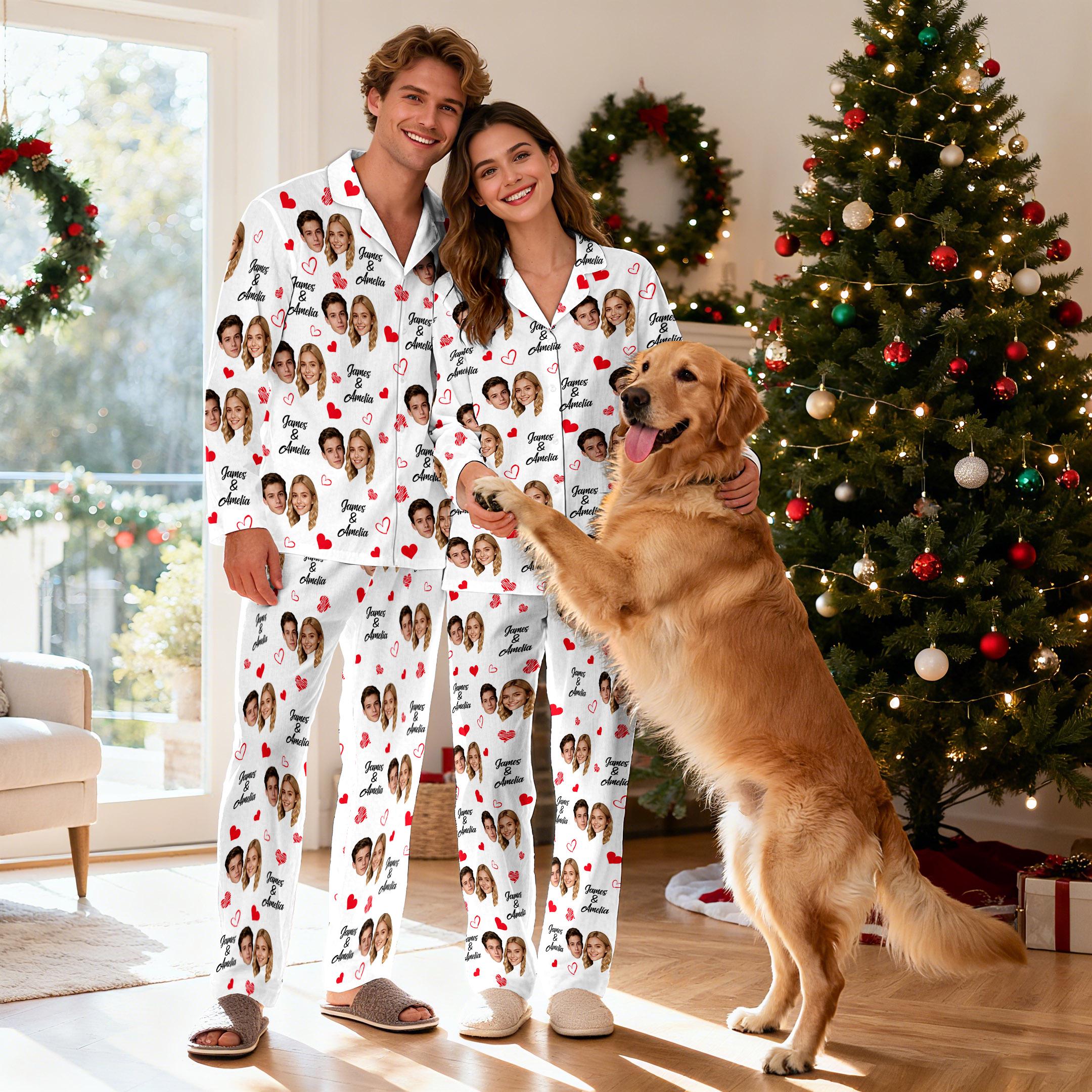 Personalized Photo Pajamas Costom Photo Pajamas for Boyfriend Girlfriend Christmas Gift for Wife Husband Gift For her