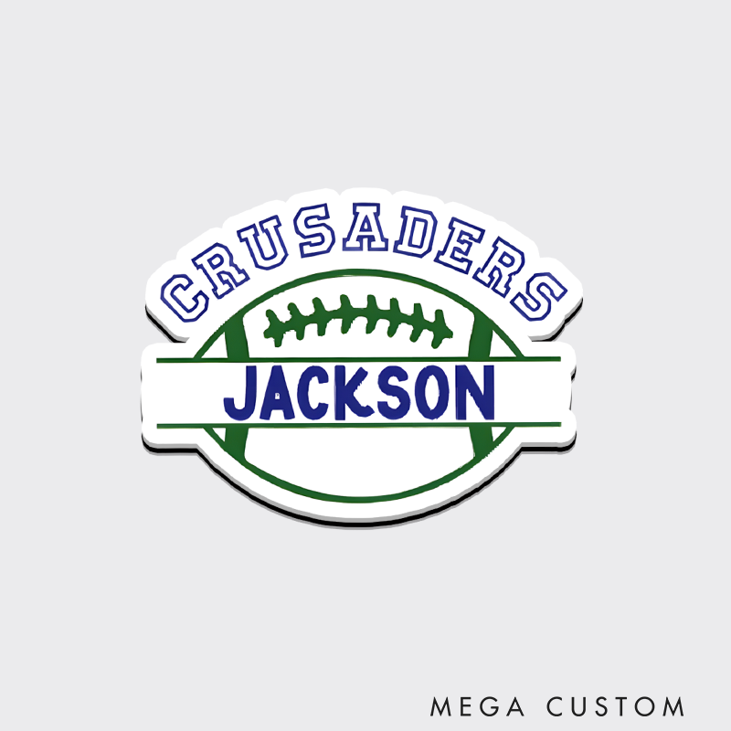 Personalized American Football and Rugby Fridge Magnet with Custom Team Name and Player Name