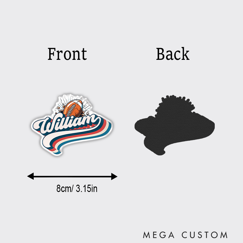 Personalized American Football and Rugby Retro Fridge Magnets with Custom Player Name