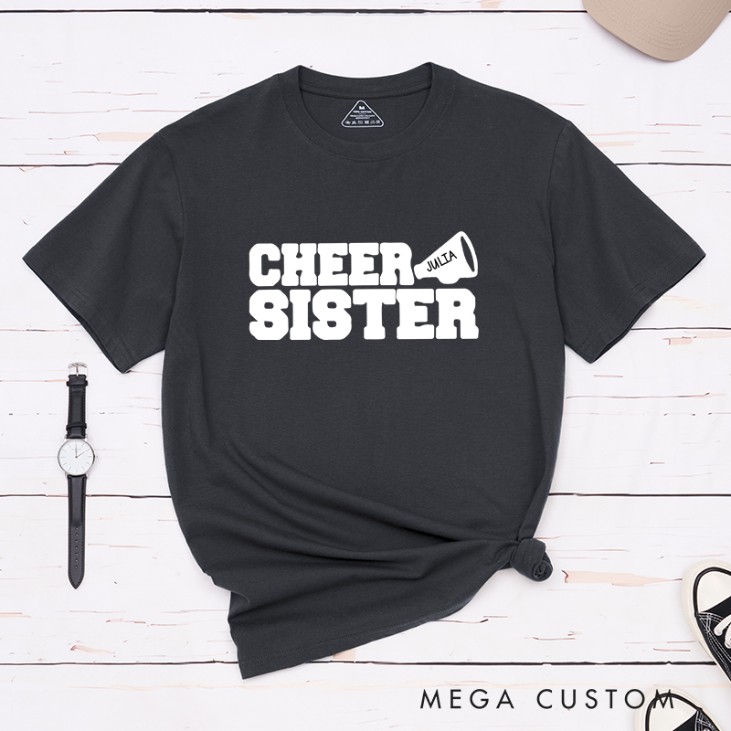 Personalized Cheer Sister T-Shirt with Custom Name