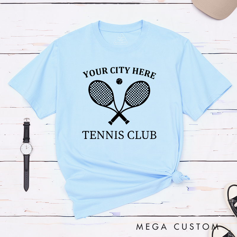 Personalized Tennis T-Shirt  Featuring Timeless Club Logo and Custom Name and Year