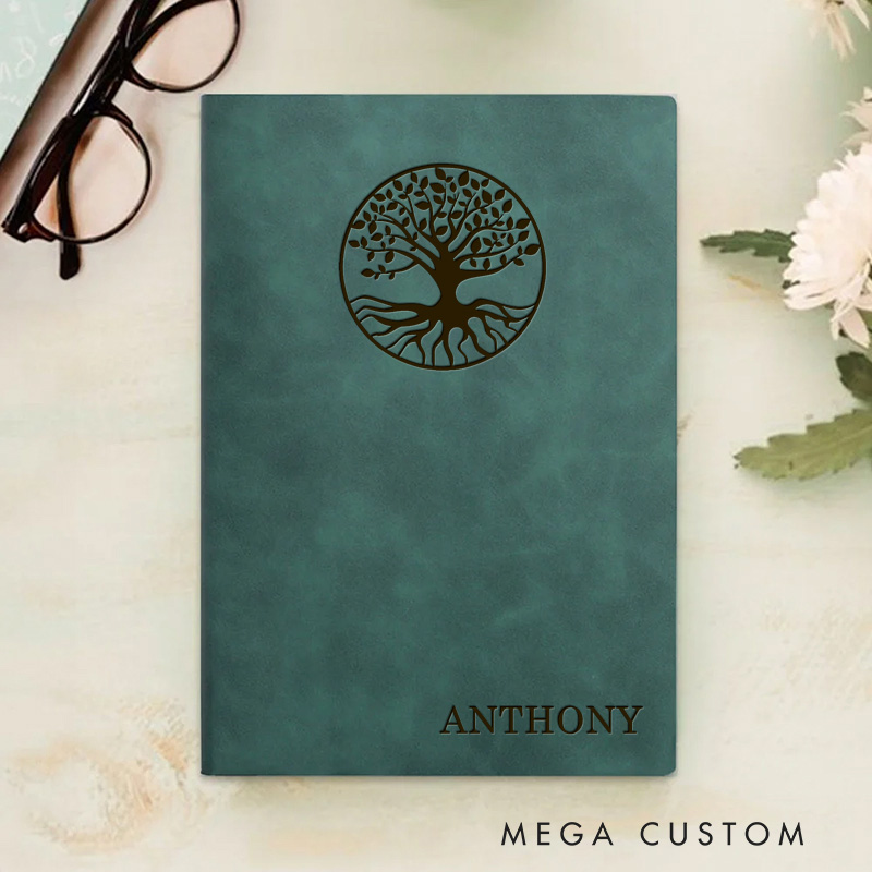 Personalized Life Tree Prayer Journal Leather A5 Notebook with Name Leather Priest Religious Journal Priest Gift for Catholic Christian Gift Men Women