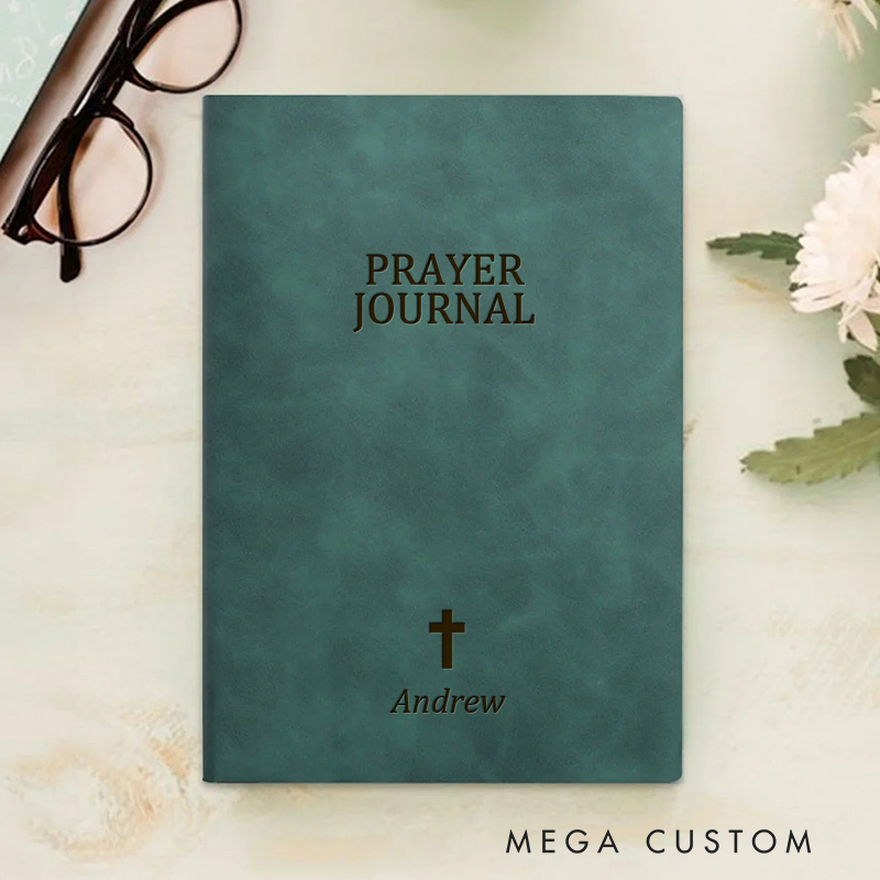 Personalized Prayer Journal Leather A5 Notebook with Name Faith Journal Birthday Christmas Gift Graduation Gift for Christians