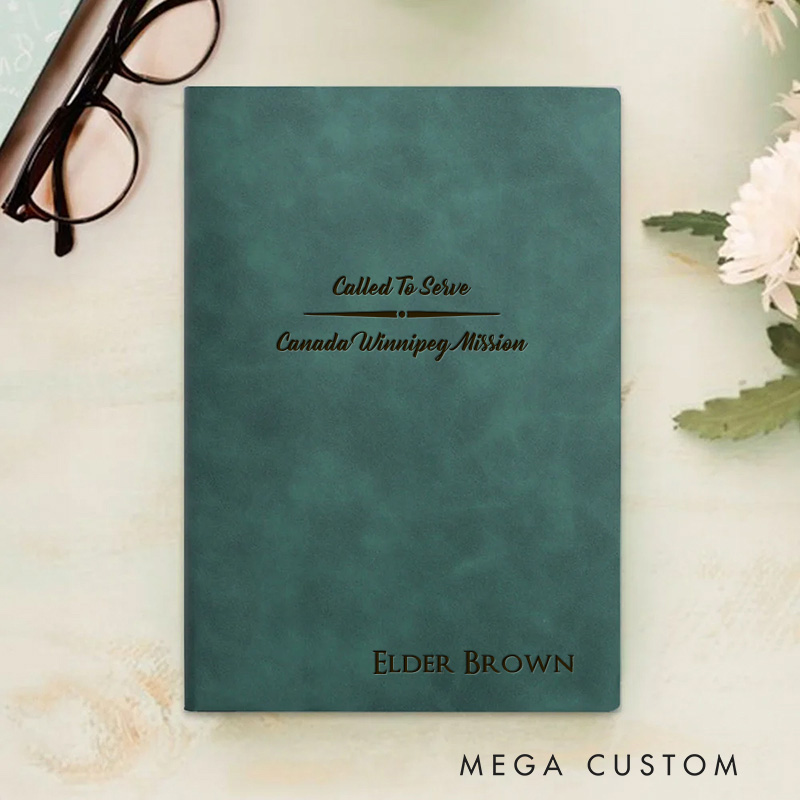 Personalized Called to Serve Prayer Journal Leather A5 Notebook with Name Missionary Travel Journal for Men Women Christian Baptism Missionary Gift