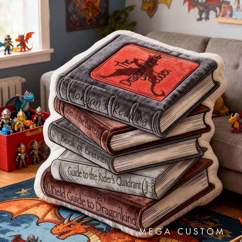 Personalized Funny Pillow Christmas Graphic 3D Print the Dragon Rider's Codex Custom Name Gift for Reading Lovers