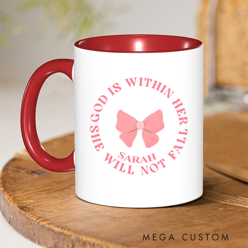 Personalized God Says I Am Bible Verse Inner Color Ceramic Mug with Name Birthday Religious Inspirational Gift for Christian
