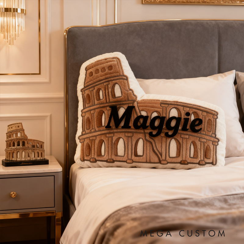 Personalized Funny Pillow Christmas Graphic 3D Print Colosseum Travel Destination Souvenirs Gift for Travel Lovers