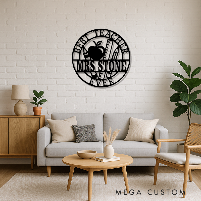 Personalized Teacher Metal Sign for Indoor Outdoor Decor Best Teacher Ever Design Appreciation Gift For Teachers