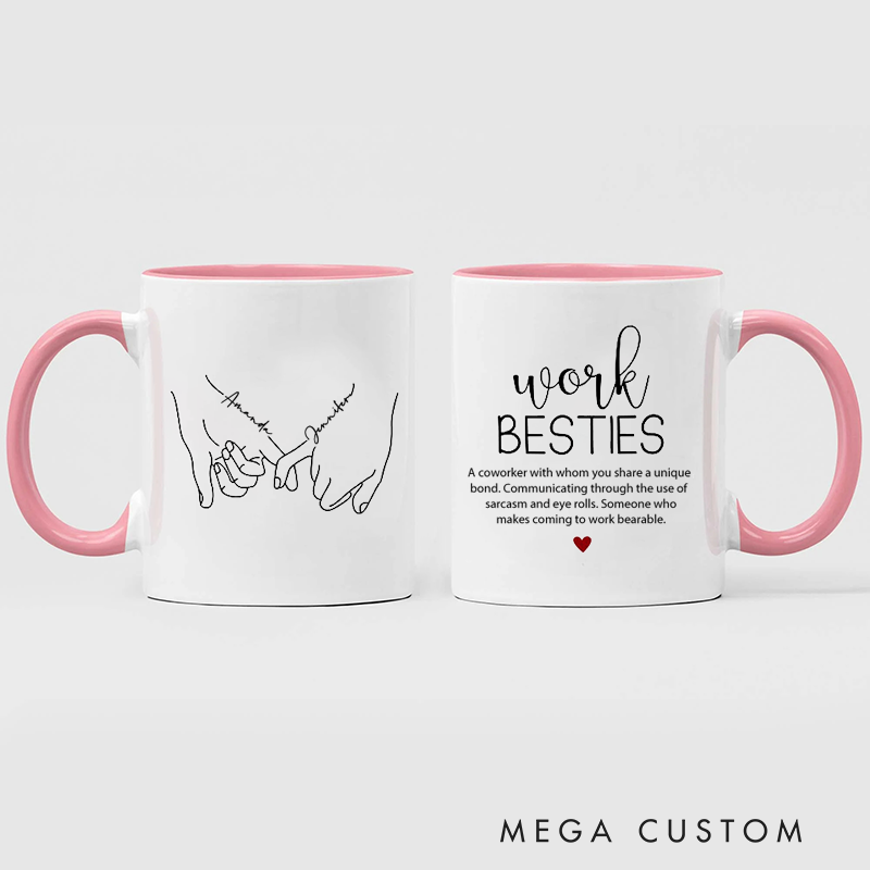 Personalized Mug Work Besties Hand Design Creative Gift for Work Besties