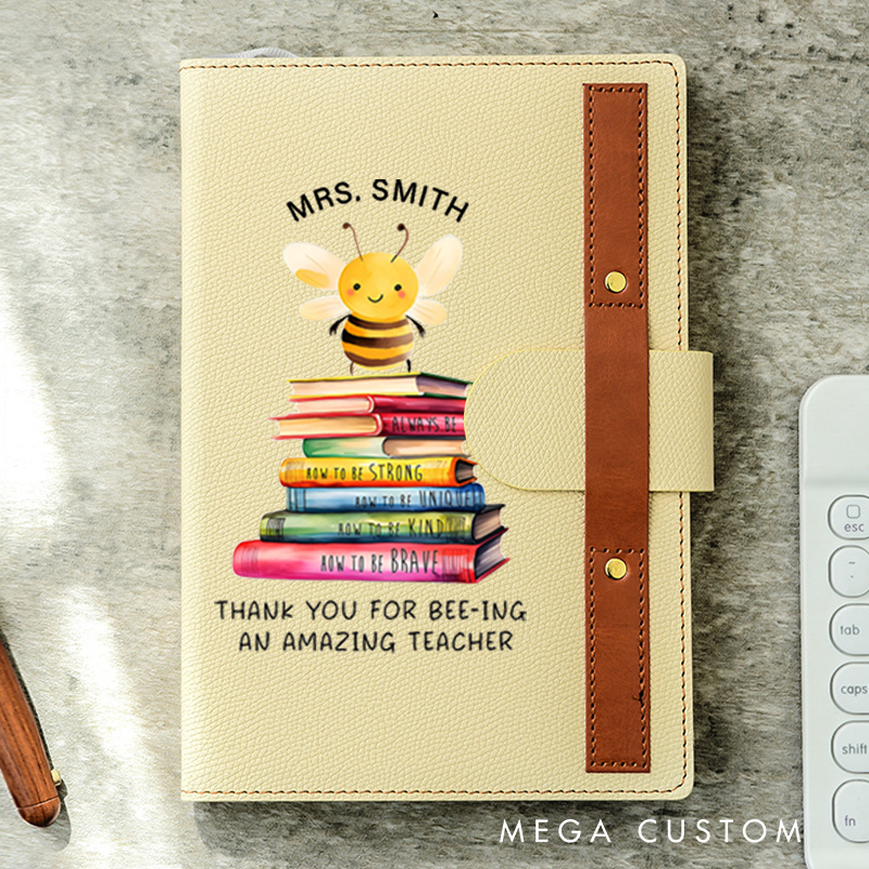 Personalized A5 Lined Notebook and Pen Loop for Teachers Thank You for Being an Amazing Teacher Design Notebook Appreciation Gift for Teachers