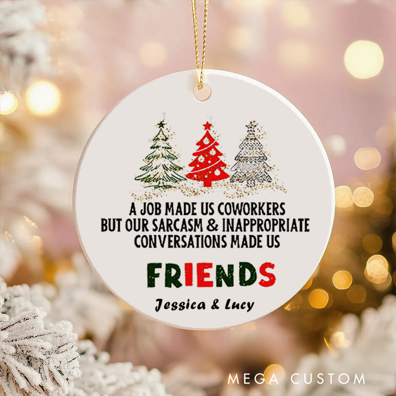 Personalized  Christmas Ornament with Work Friends Design Gift for Coworkers