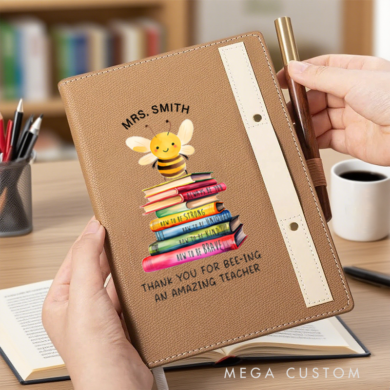 Personalized A5 Lined Notebook and Pen Loop for Teachers Thank You for Being an Amazing Teacher Design Notebook Appreciation Gift for Teachers