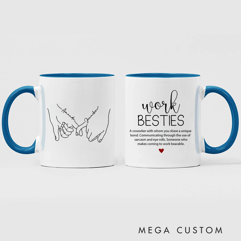 Personalized Mug Work Besties Hand Design Creative Gift for Work Besties