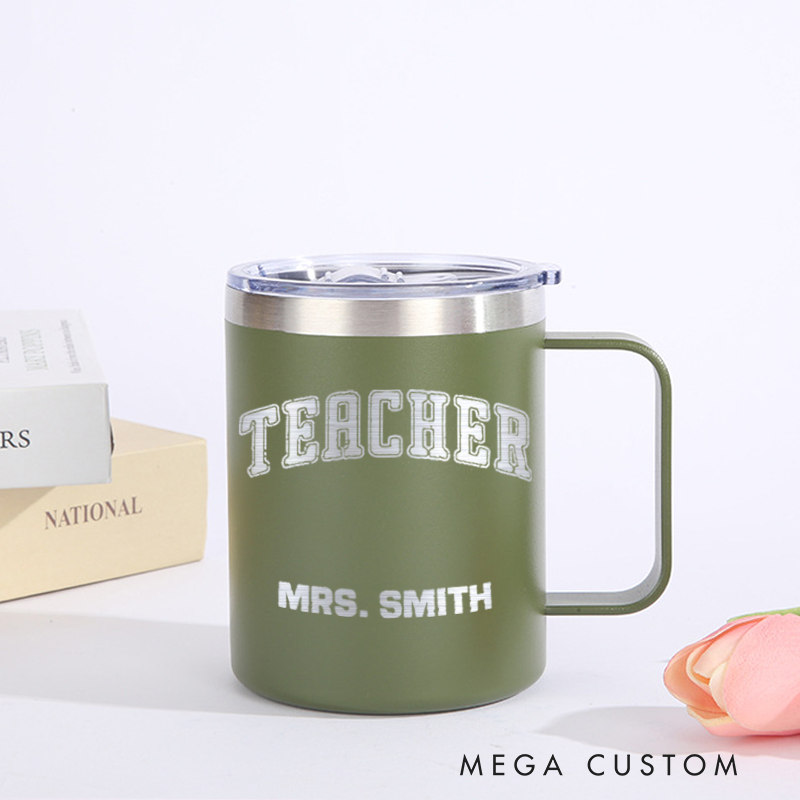 Personalized Teacher Laser Engraved Coffee Mug Custom Teacher Design Coffee Mugs Insulated Stainless Steel Mugs Creative Teacher Gift