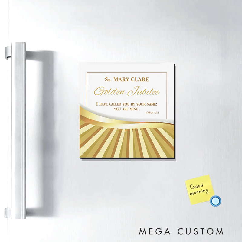 Personalized Golden Jubilee of Religious Life Magnetic Fridge Magnet with Name Religious Gift Nun 50 Year Anniversary Gift