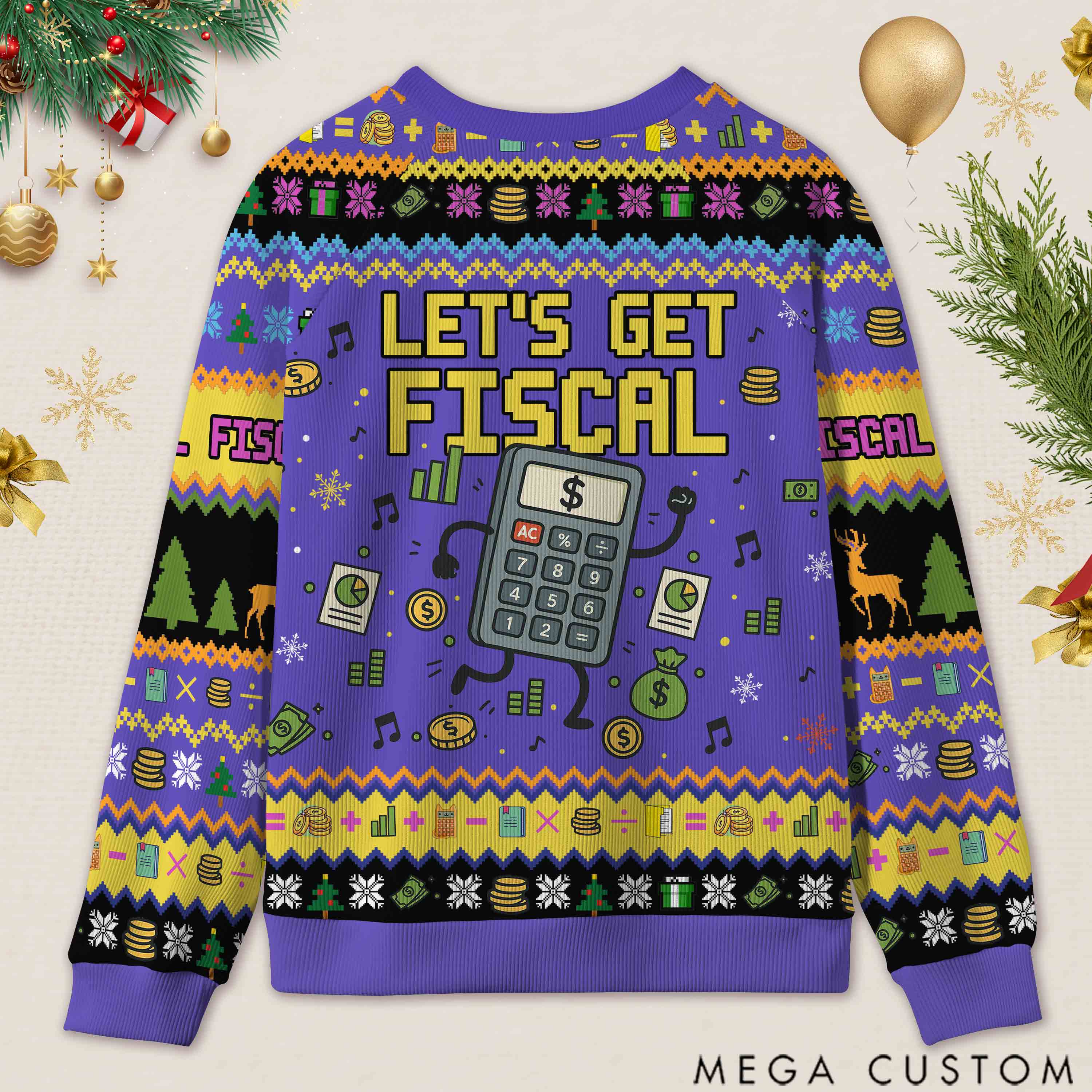 Personalized Accounting Hilarious Ugly Sweater Financial Christmas Gift for Accountants