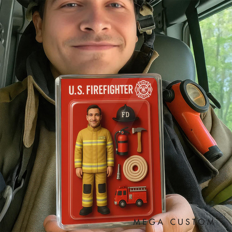 Personalized Firefighter Acrylic Block Plaque Custom Photo Perfect Memorial Holiday Gift