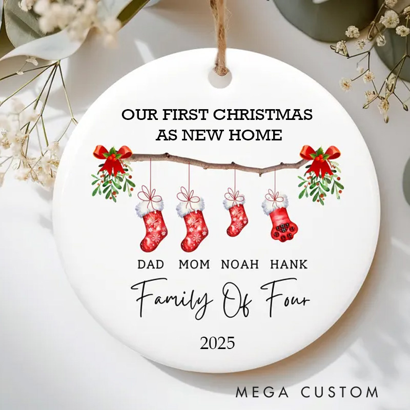 Personalized Family Of Three Christmas Ornament Custom New Family Ornament First Christmas Ornament Personalized Family Ornament
