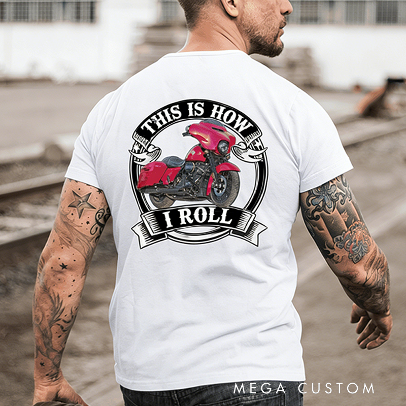 Personalized Motorcycle T-shirt Funny Custom Photo T-Shirt for Bikers