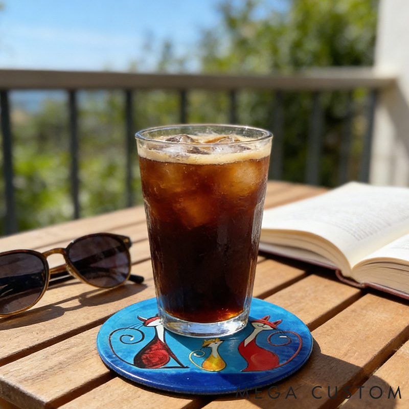 Personalized Cat Lover Whimsical Cat Illustration Decorative Coasters Gift For Pet Lover For Cat Lover Coasters