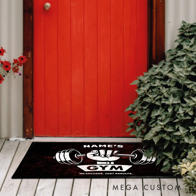 Personalized Home Gym Doormat Name Custom Gifts Present for Gym Lovers