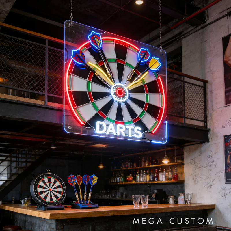 Personalized Darts Neon Sign the Perfect Gift for Darts Lovers
