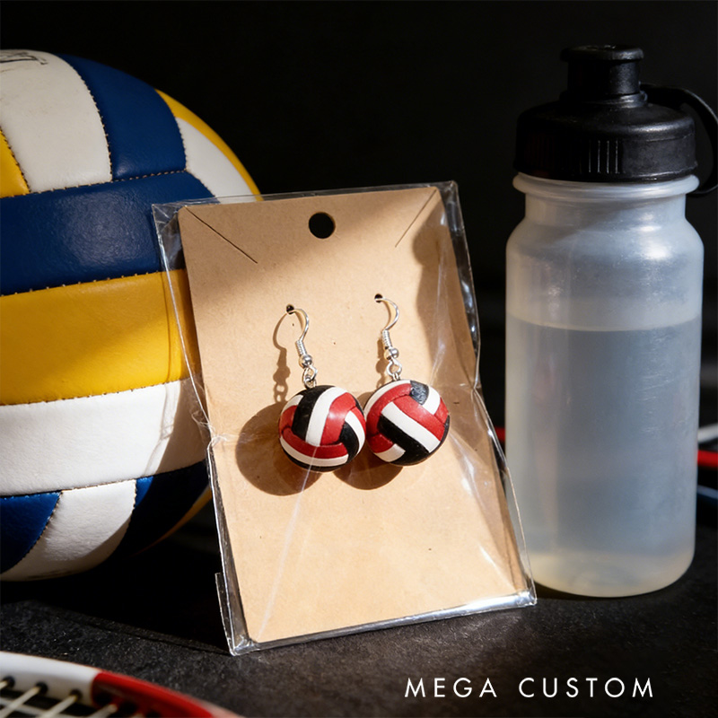 Personalized Volleyball Earrings with Custom Ball Colors For Volleyball Fans