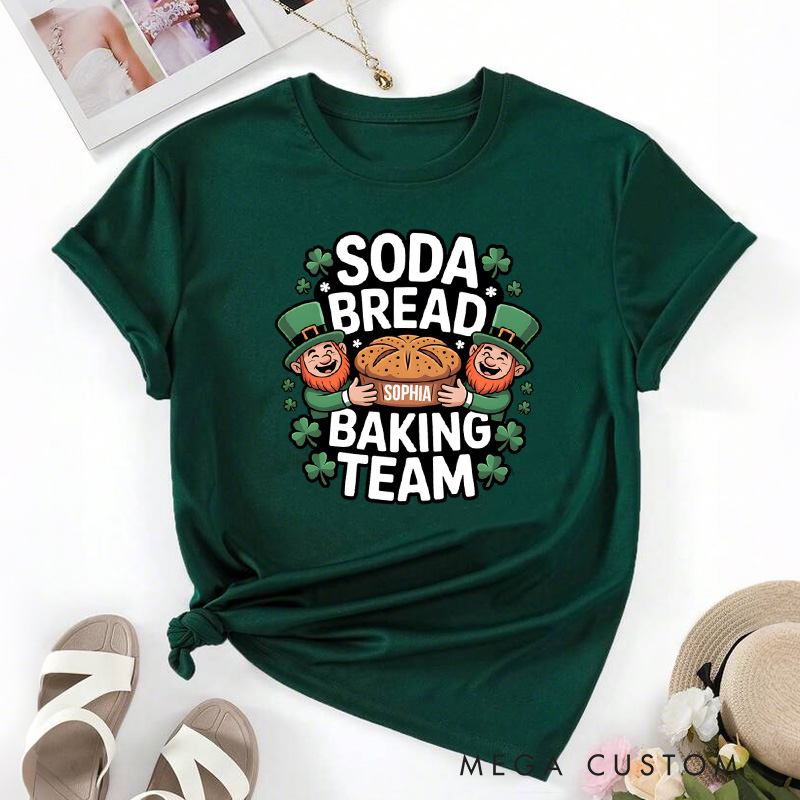 Personalized Soda Bread Baking Team Classic T-Shirts Irish Baker Tee Baking Lover Shirt with Name Gift for Baker Irish