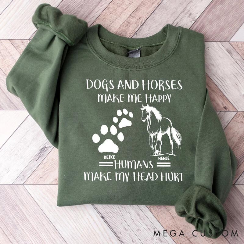 Personalized Pet Lover Country Girl Long Sleeve TShirt Southern Hoodie Horse Hooded Dog Mom Gifts Dogs and Horses Sweatshirt
