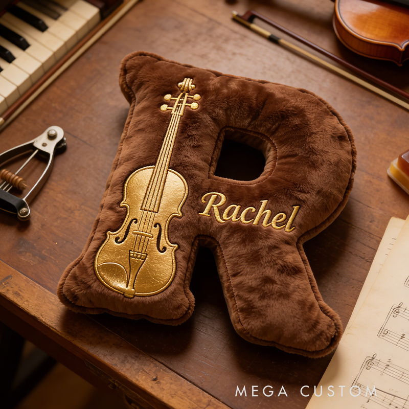 Personalized Violin Alphabet Pillow the Perfect Gift for Music Lovers