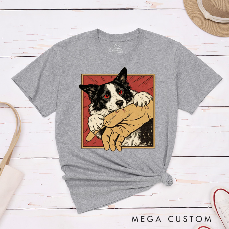 Personalized Pet Lover Vintage Pet Bite Shirt Retro Graphic Tee Horror Pet Shirt Pets Crazy Shirts Cool Graphic Unisex T-Shirt