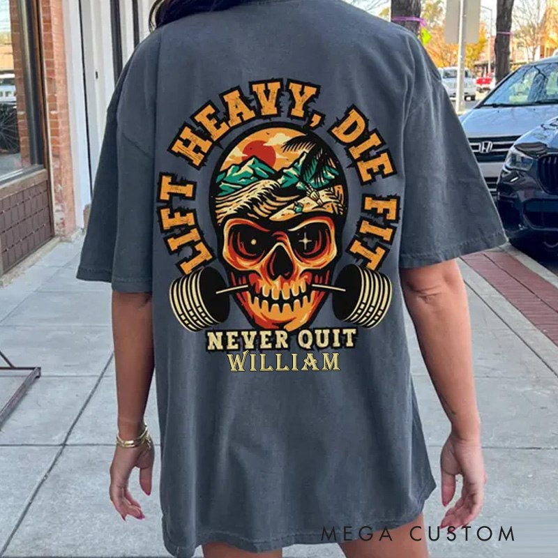 Personalized Gym Classic T-Shirt Never Quit Shirt Weightlifting Gifts For Fitness Lover for Fitness Enthusiasts Bodybuilders and Gym Lovers