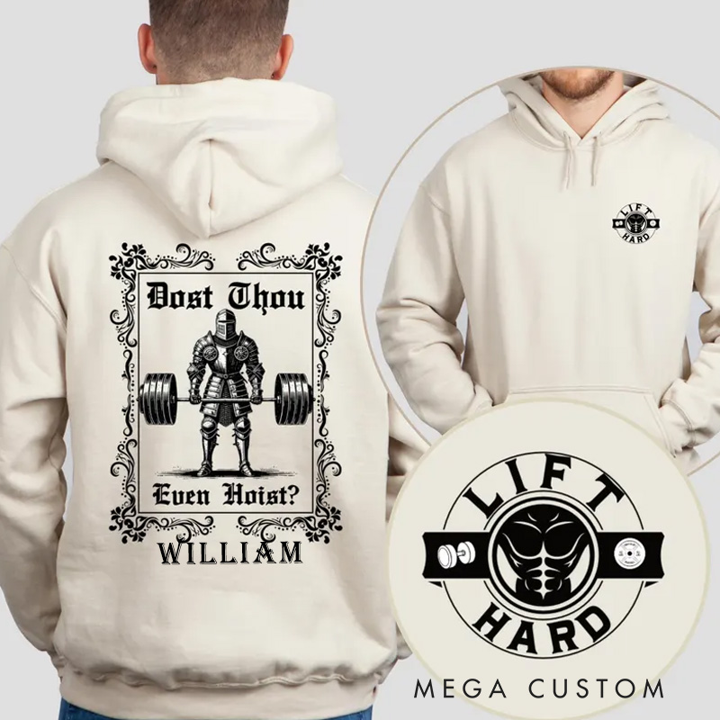 Personalized Fitness Classic Hoodies Gym Sweatshirt Dost Thou Even Hoist Funny Running Hoodie for Fitness Enthusiasts Bodybuilders and Gym Lovers