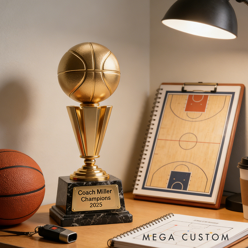 Personalized Basketball Coach Award Trophy Acrylic Plaque