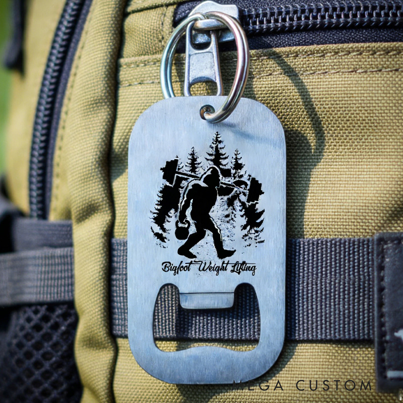 Personalized Line Art Gymer Stainless Steel Key Ring Bottle Opener Key Ring for Gym Lovers