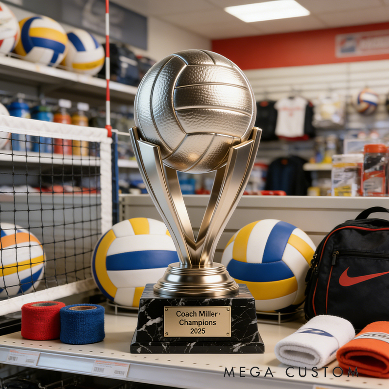 Personalized Acrylic Volleyball Coach Trophy